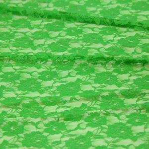 Ткань гипюр стрейч «орнамент роза» цвет зелёный